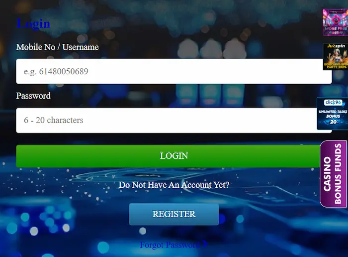RooSpin Casino Austria login
